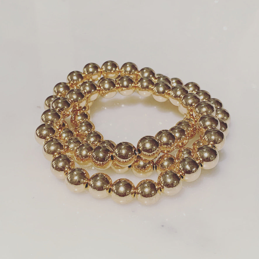 8mm Gold Ball Bracelet