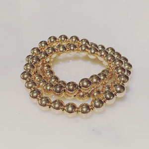 8mm Gold Ball Bracelet