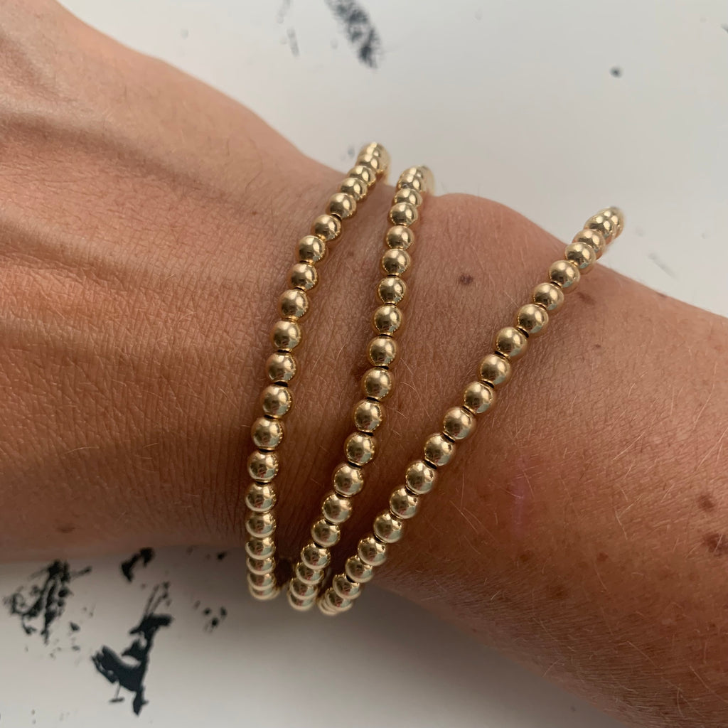 4mm Gold Ball Bracelet