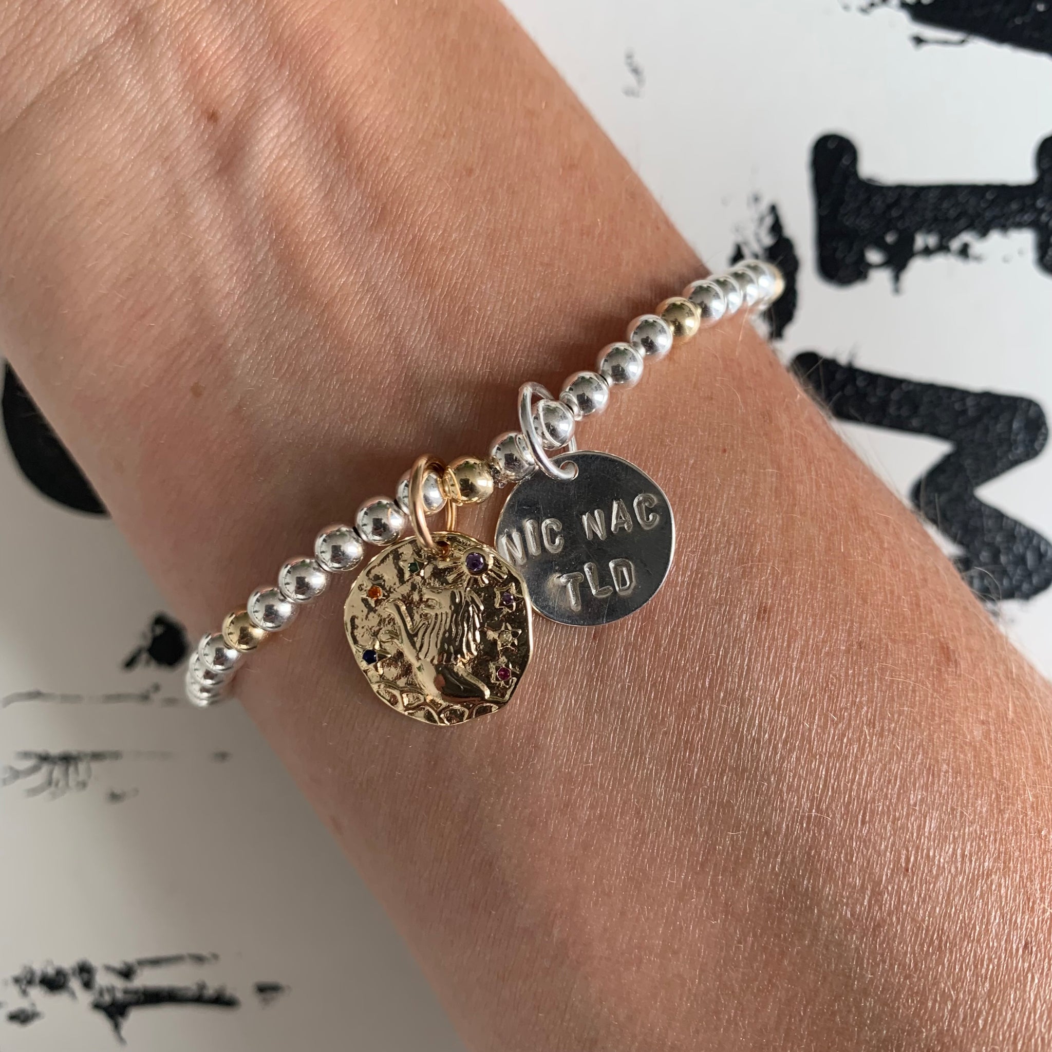 Hand Stamped Disk Charm