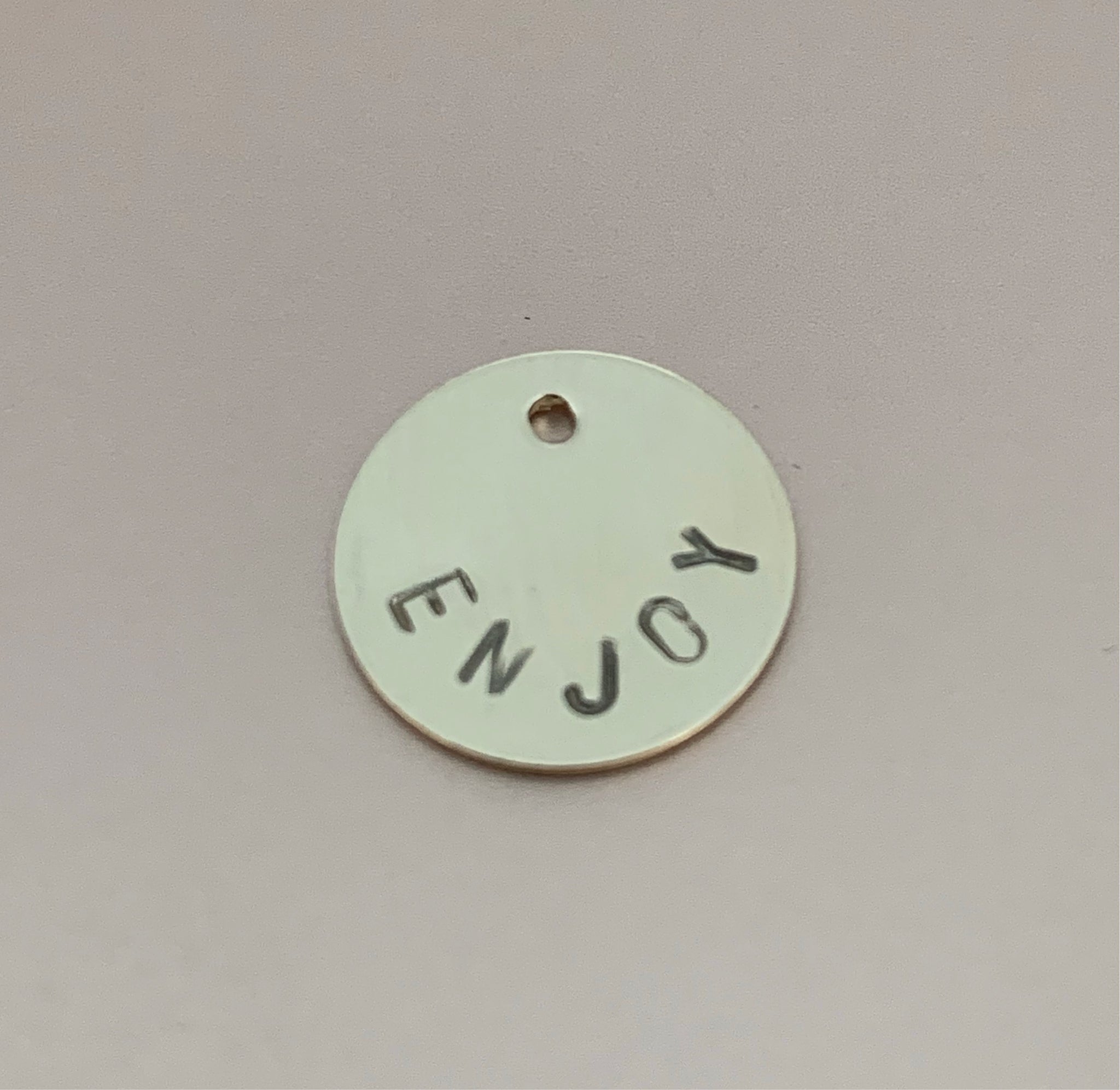 Hand Stamped Disk Charm