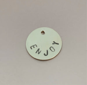 Hand Stamped Disk Charm